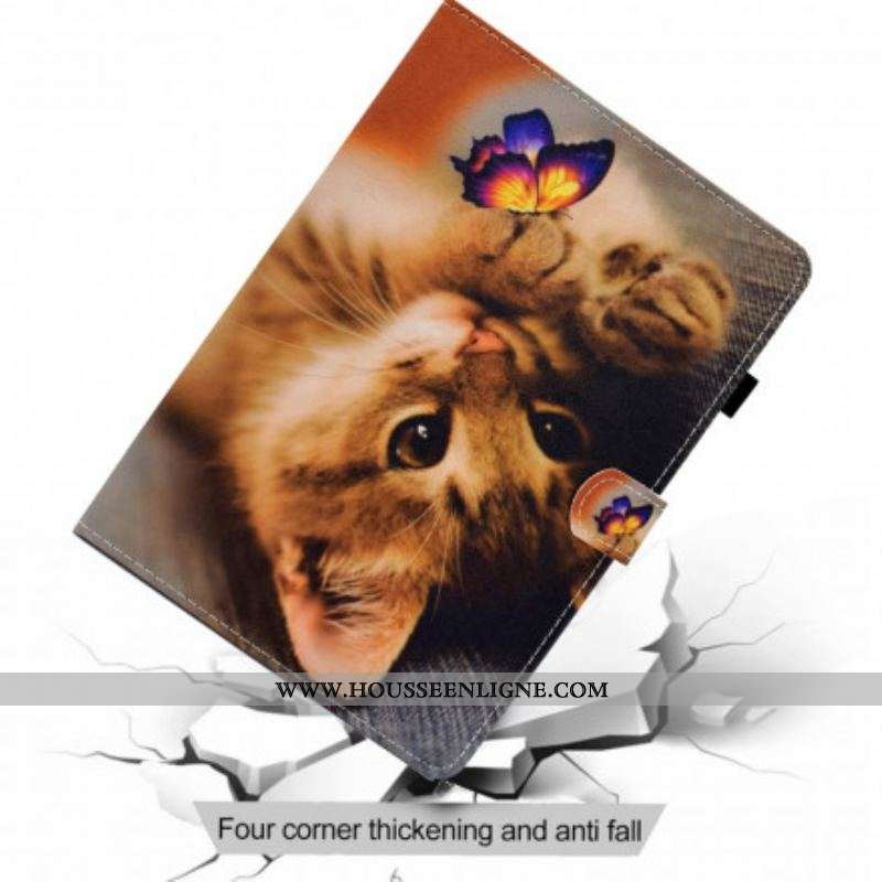 Housse Samsung Galaxy Tab A7 (2020) Mon Chaton et Papillon