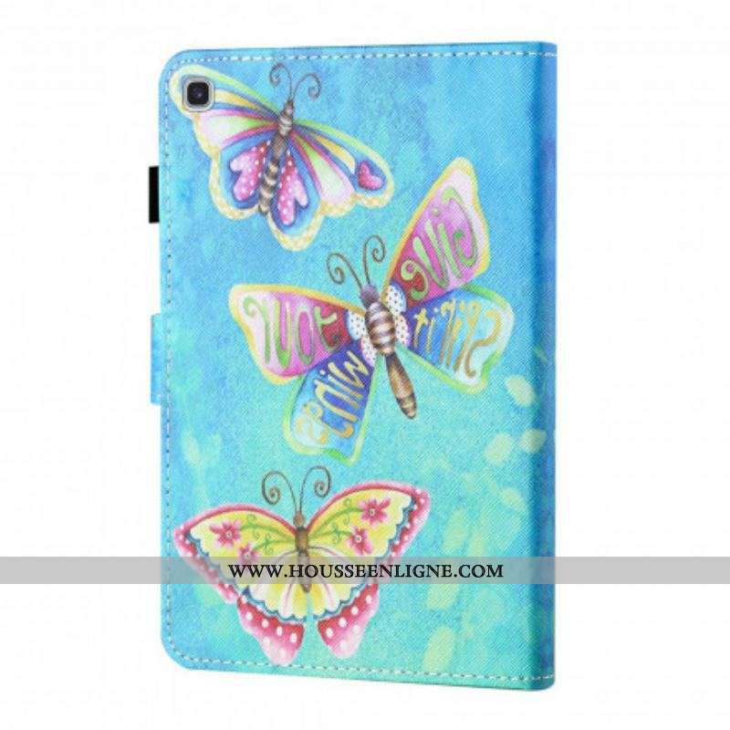 Housse Samsung Galaxy Tab A7 (2020) Papillons Multicolores