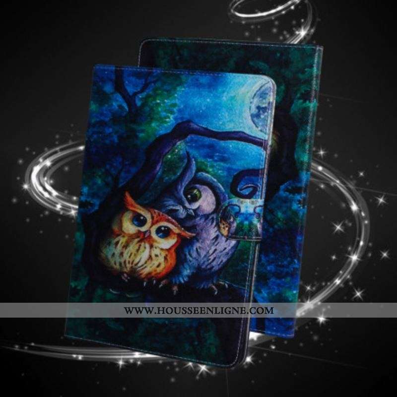 Housse Samsung Galaxy Tab A7 (2020) Peinture Hiboux