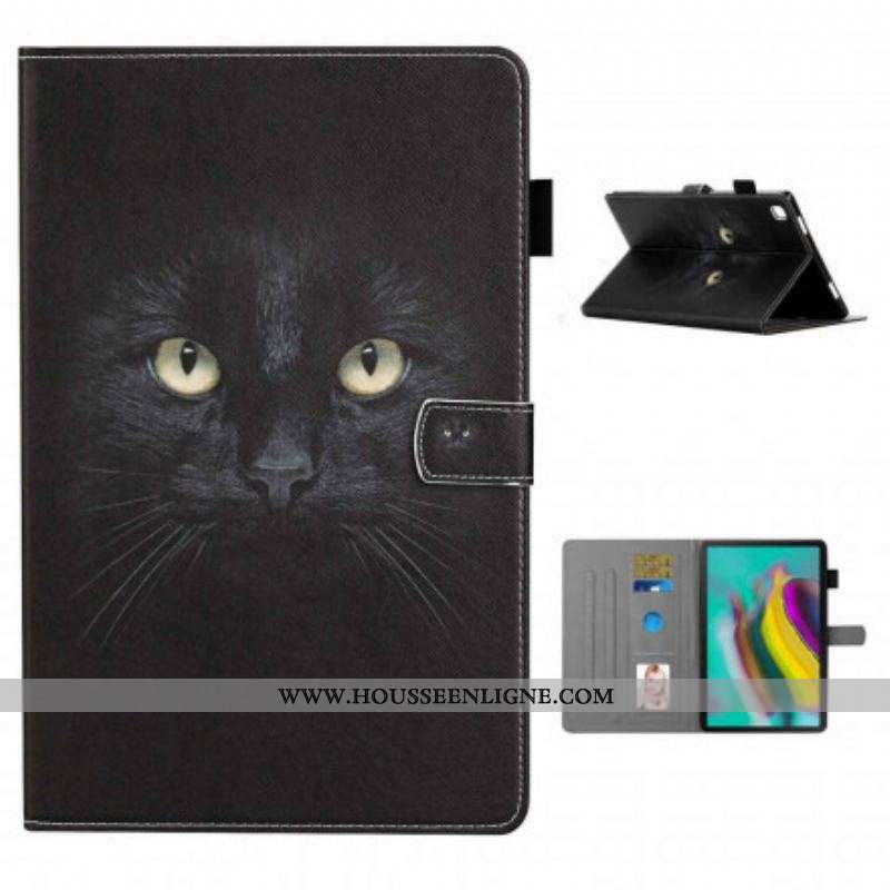 Housse Samsung Galaxy Tab A7 (2020) Yeux de Chat Noir