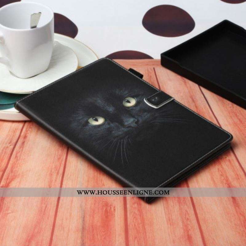 Housse Samsung Galaxy Tab A7 (2020) Yeux de Chat Noir