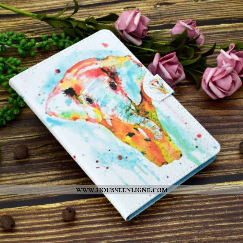 Housse Samsung Galaxy Tab A7 (2020) Éléphant Aquarelle