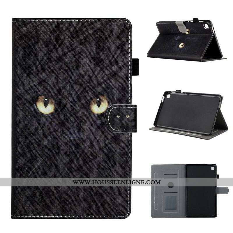 Housse Samsung Galaxy Tab A7 Lite Yeux de Chat Noir