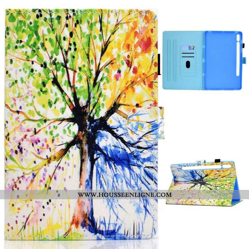 Housse Samsung Galaxy Tab S8 / Tab S7 Arbre Aquarelle