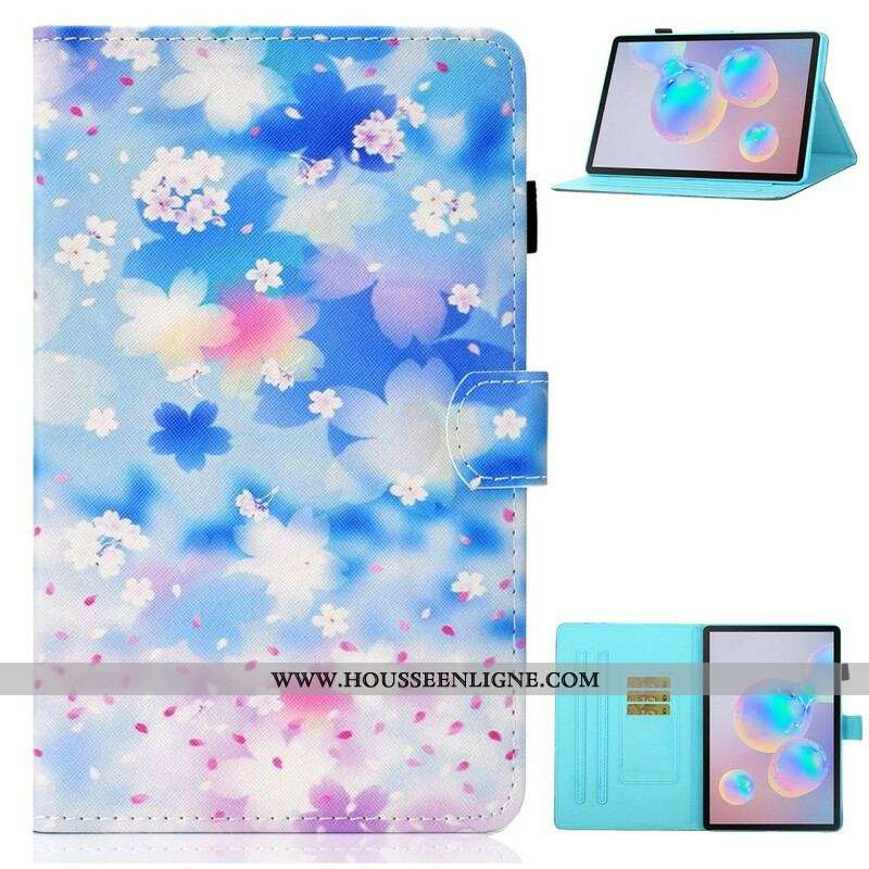 Housse Samsung Galaxy Tab S8 / Tab S7 Fleurs Aquarelle