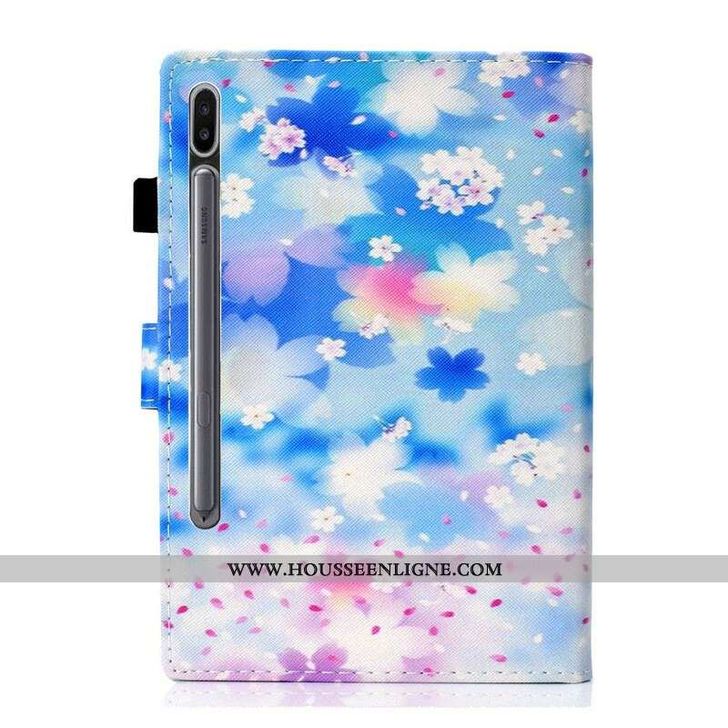 Housse Samsung Galaxy Tab S8 / Tab S7 Fleurs Aquarelle