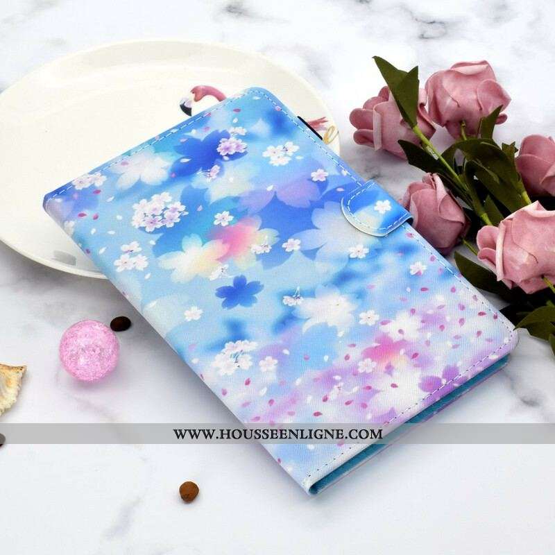 Housse Samsung Galaxy Tab S8 / Tab S7 Fleurs Aquarelle