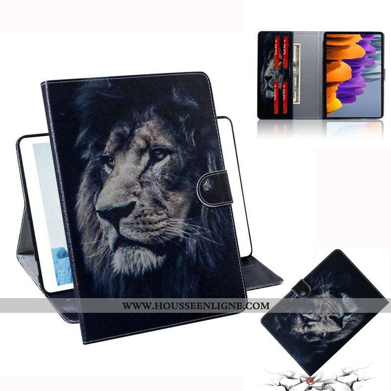 Housse Samsung Galaxy Tab S8 / Tab S7 Tête de Lion