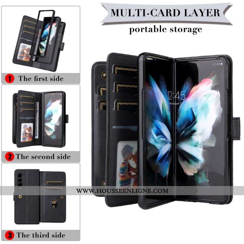 Housse Samsung Galaxy Z Fold 3 5G Multi-fonctions Porte-Monnaie Business