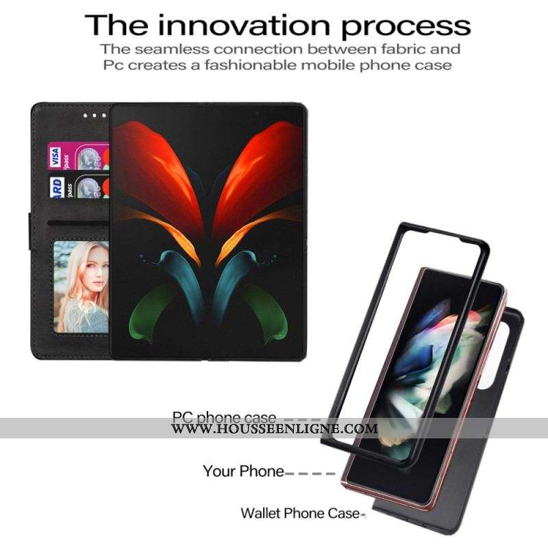 Housse Samsung Galaxy Z Fold 3 5G Porte-Monnaie avec Lanière