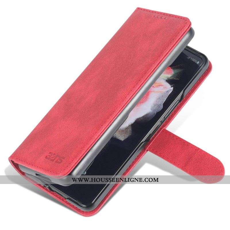 Housse Samsung Galaxy Z Fold 4 AZNS Portefeuille Coutures