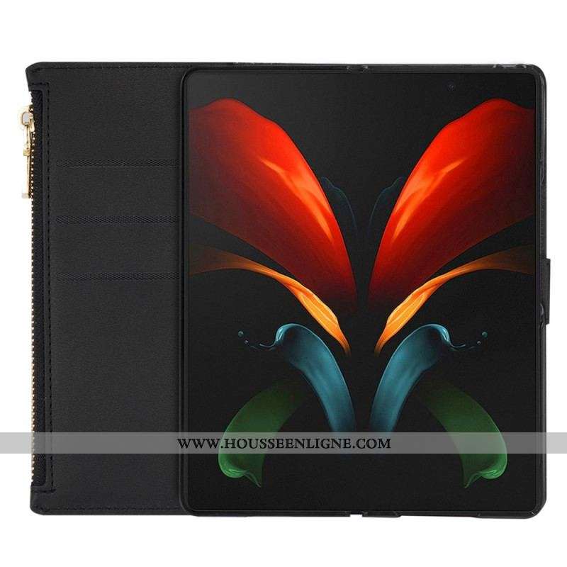 Housse Samsung Galaxy Z Fold 4 Ultra Pailletée avec Lanière