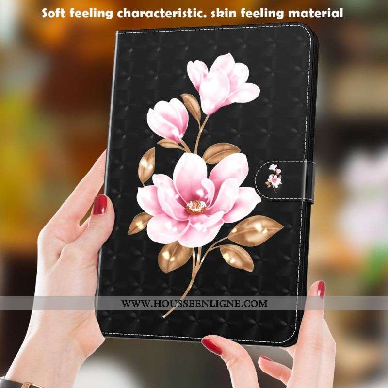 Housse Simili Cuir Samsung Galaxy Tab A8 (2021) Fleurs d'Arbre