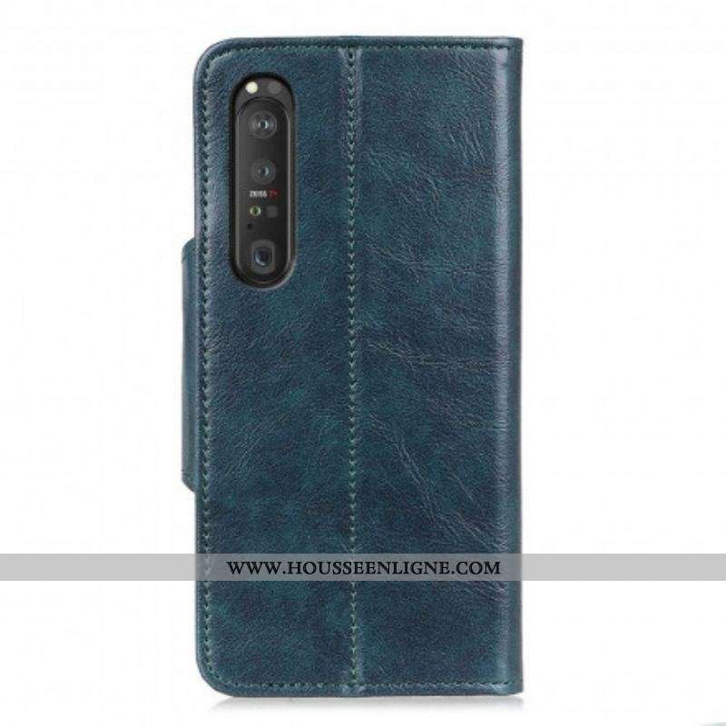 Housse Sony Xperia 1 III Simili Cuir Bouton Verni