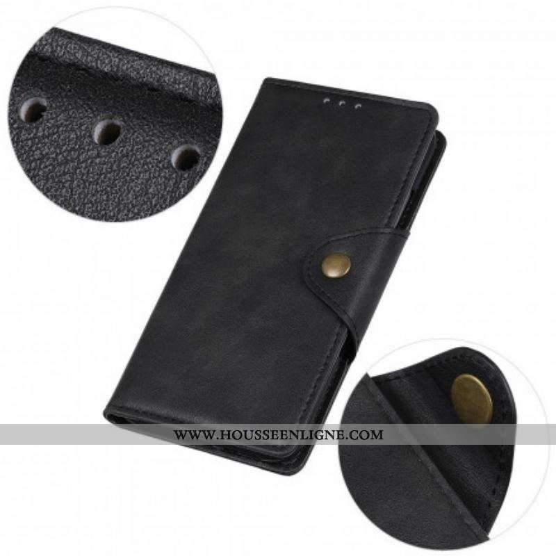 Housse Sony Xperia 1 III Simili Cuir Vintage Bouton