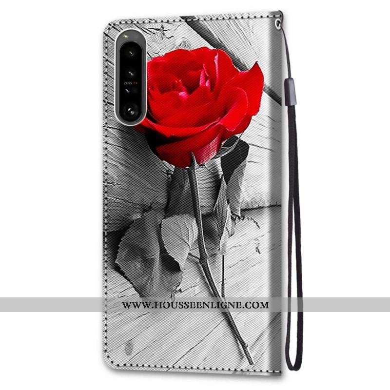 Housse Sony Xperia 1 IV Florale avec Lanière