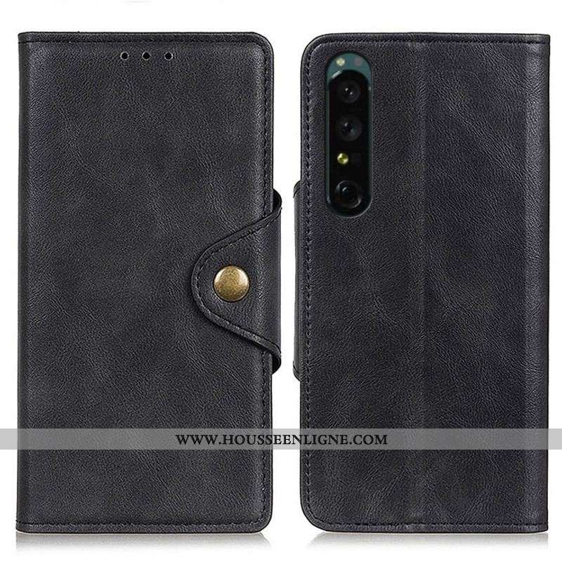 Housse Sony Xperia 1 IV Simili Cuir Bouton