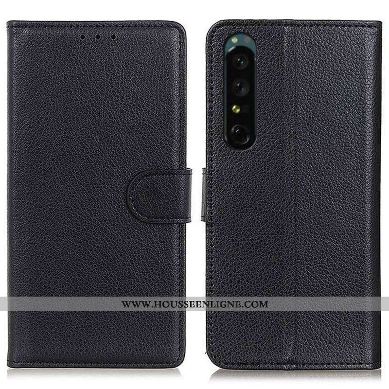 Housse Sony Xperia 1 IV Simili Cuir Litchi Traditionnel