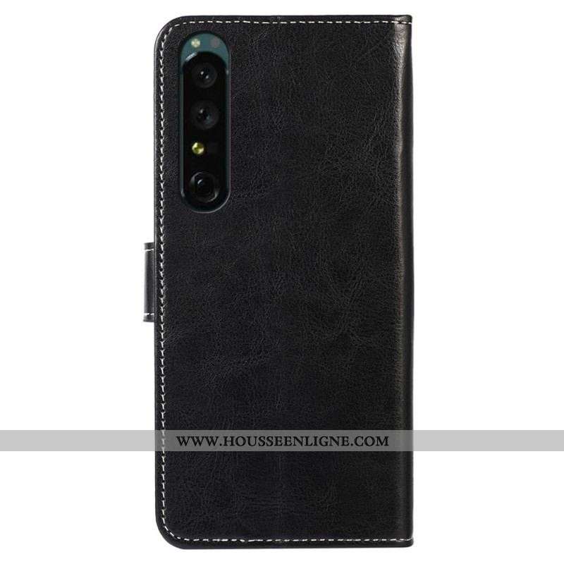 Housse Sony Xperia 1 IV Style Cuir Coutures Apparentes