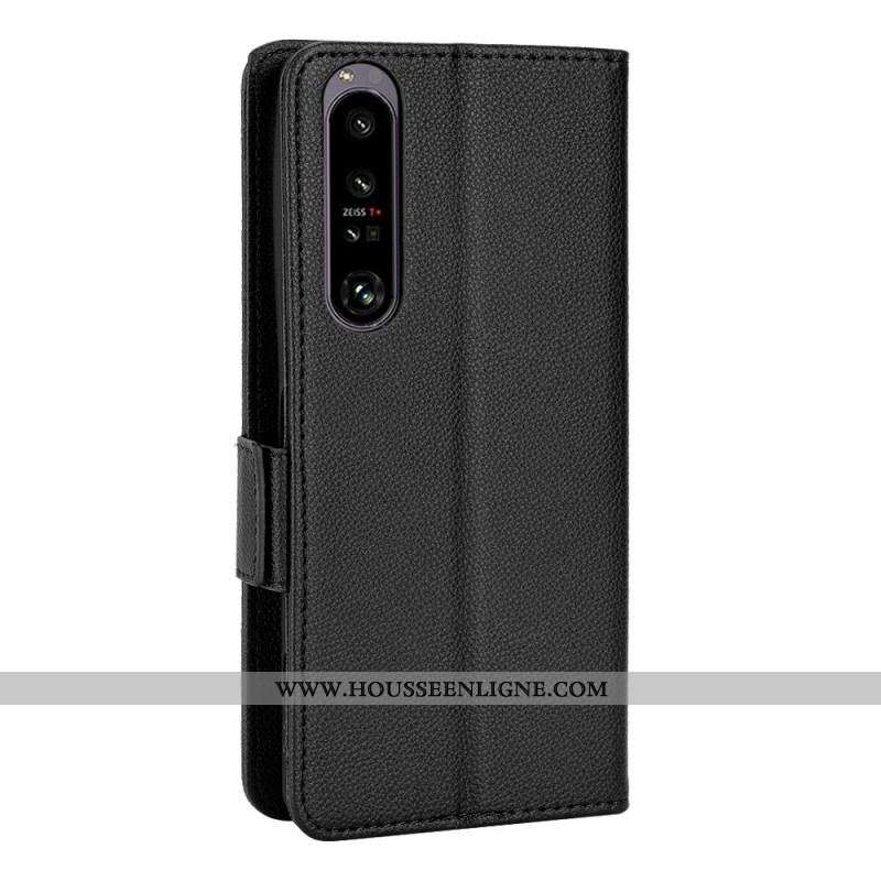 Housse Sony Xperia 1 IV Style Cuir Litchi Traditionnel