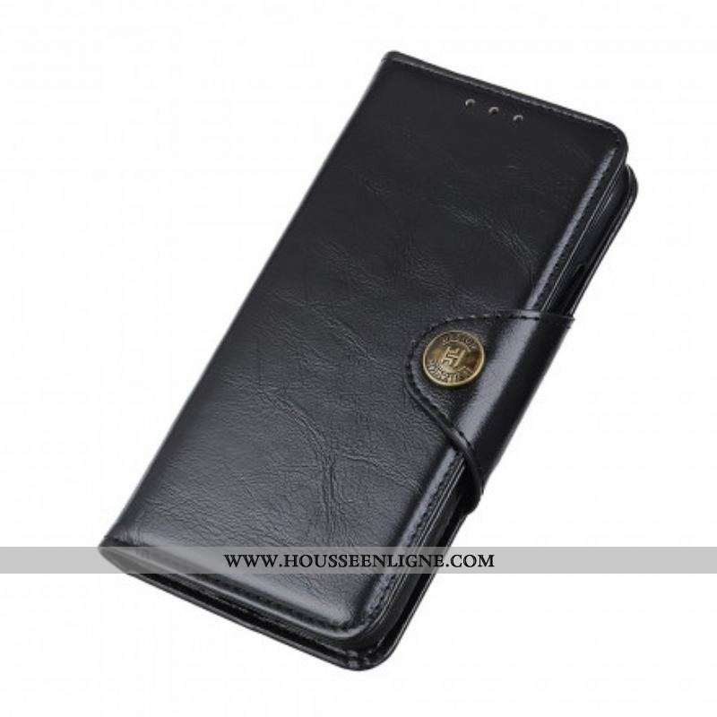 Housse Sony Xperia 10 III Simili Cuir Bouton Verni