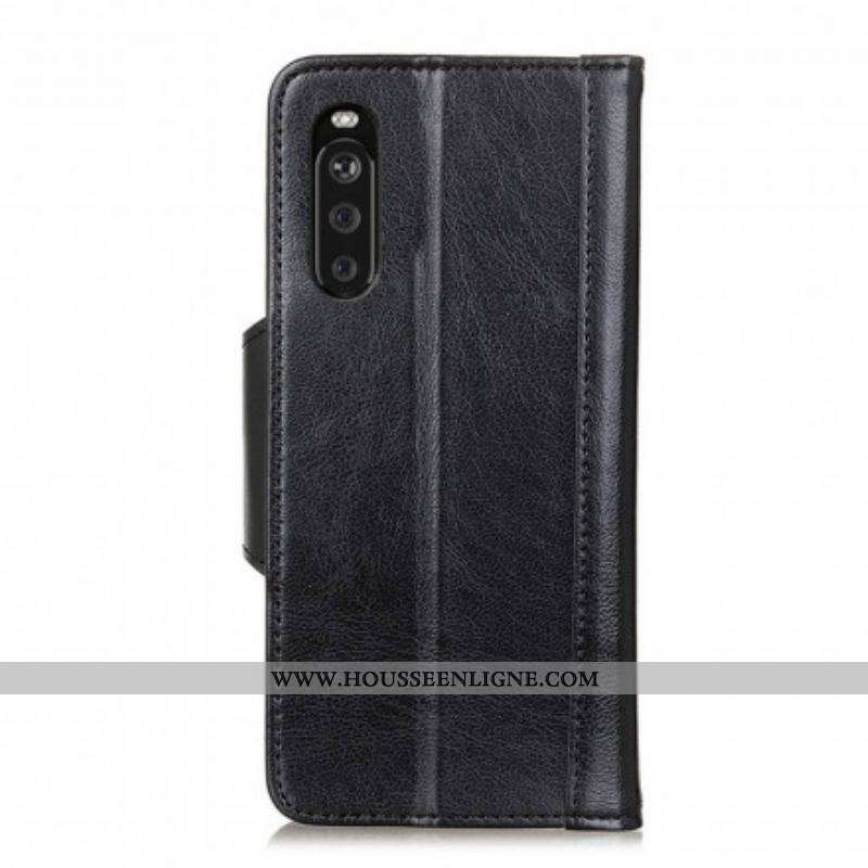 Housse Sony Xperia 10 III Simili Cuir Fermoir Élégance