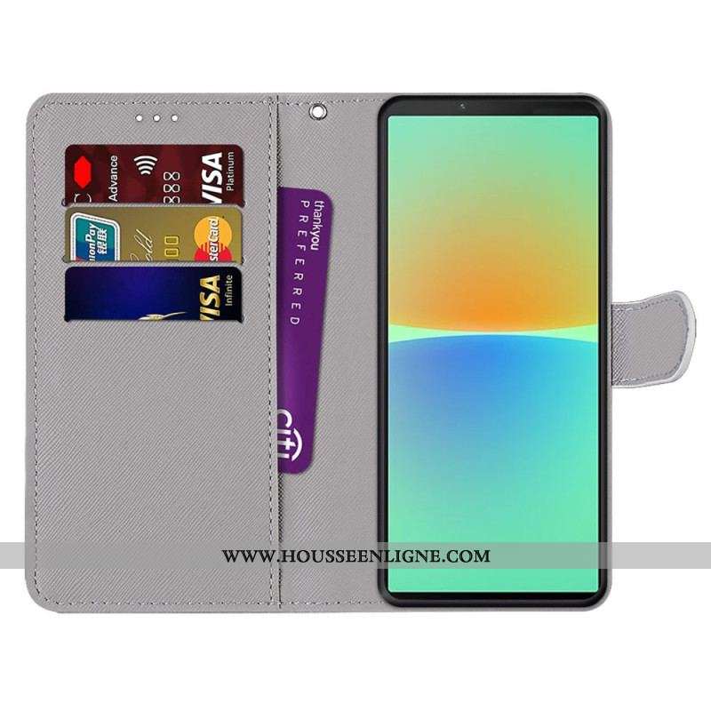 Housse Sony Xperia 10 IV Florale avec Lanière