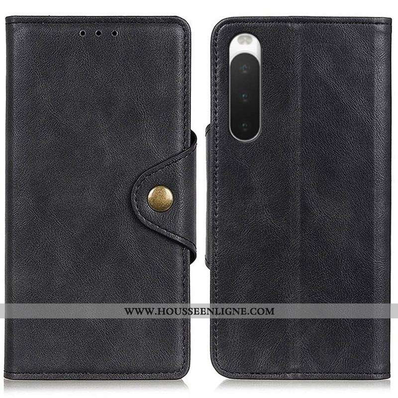 Housse Sony Xperia 10 IV Simili Cuir Bouton