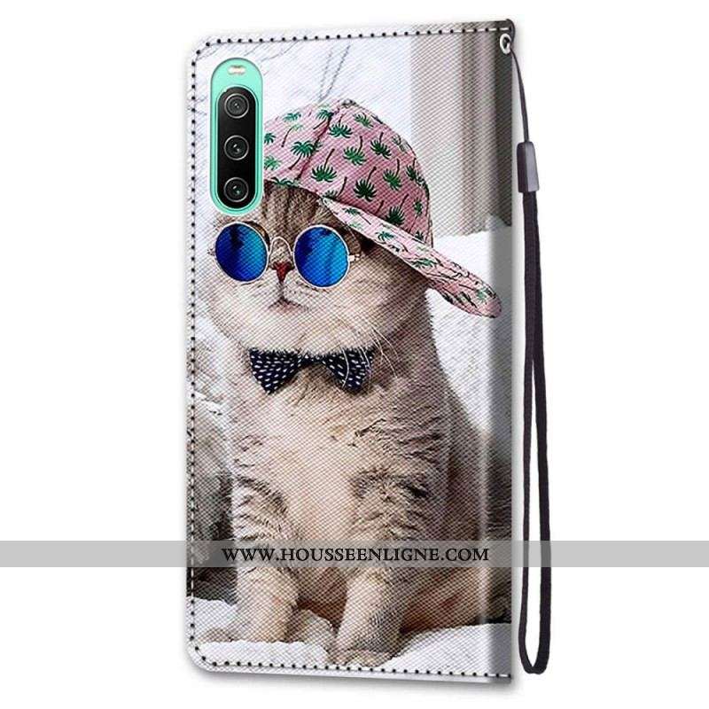 Housse Sony Xperia 10 IV Yo Cat à Lanière