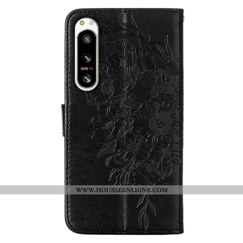 Housse Sony Xperia 5 IV Papillon Baroque à Lanière