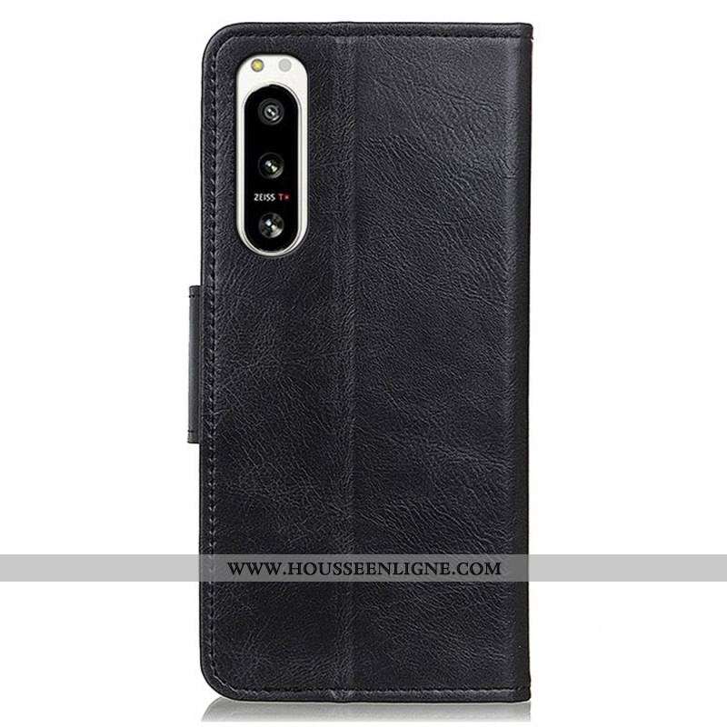 Housse Sony Xperia 5 IV Style Cuir Fermoir Réversible