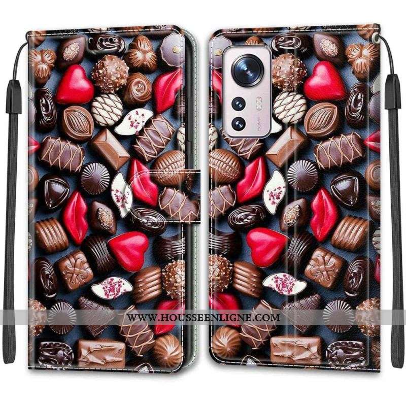 Housse Xiaomi 12 / 12X Chocolats à Lanière