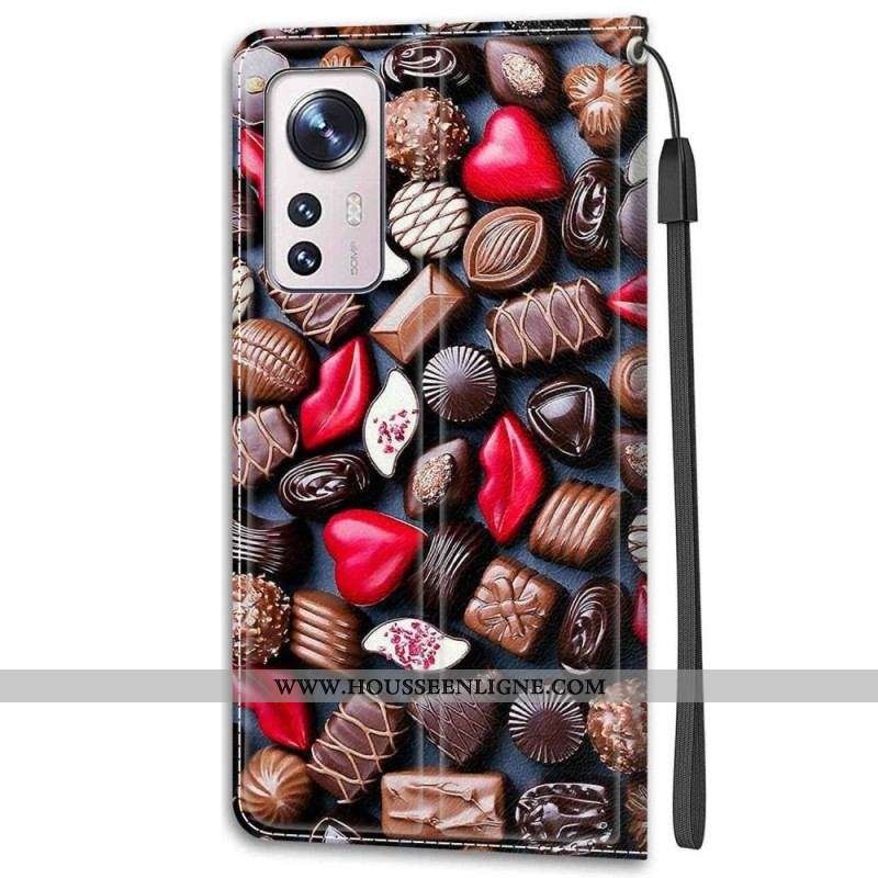 Housse Xiaomi 12 / 12X Chocolats à Lanière