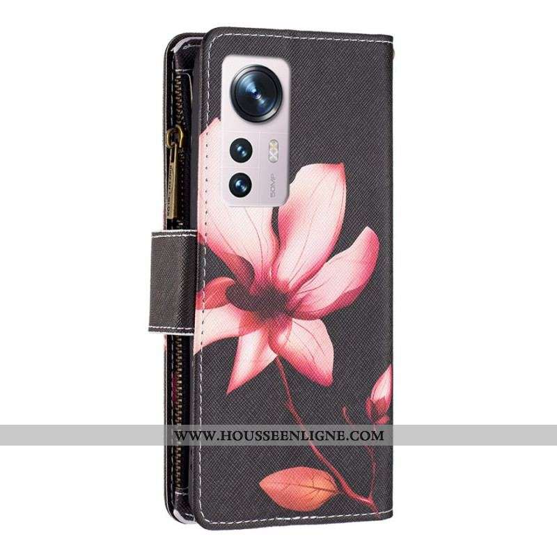 Housse  Xiaomi 12 / 12X  Poche Zippée Fleur