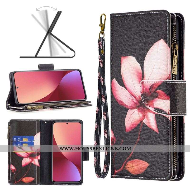 Housse  Xiaomi 12 / 12X  Poche Zippée Fleur