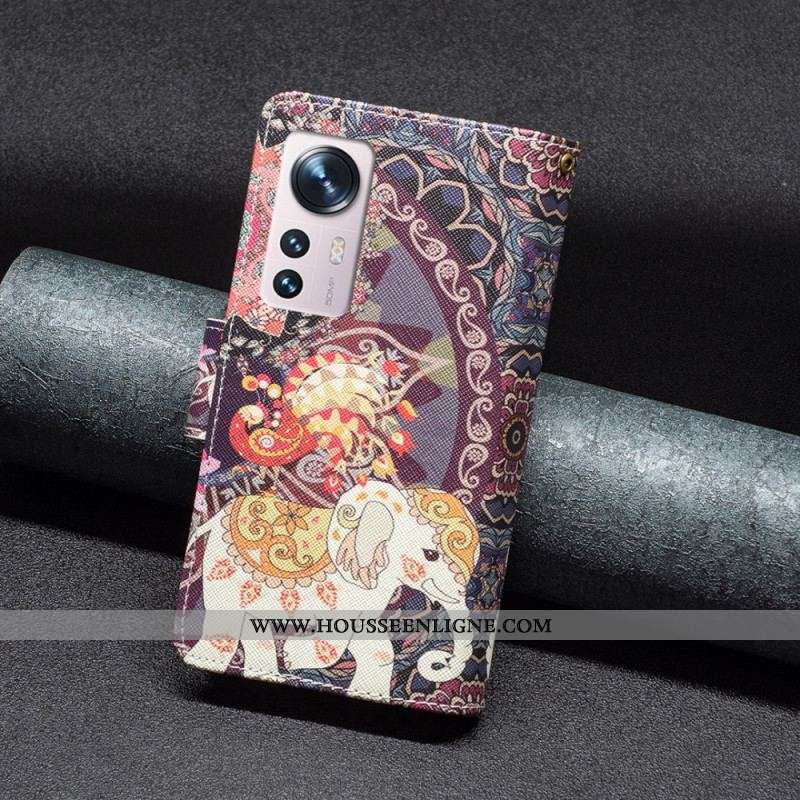 Housse  Xiaomi 12 / 12X  Poche Zippée Éléphant