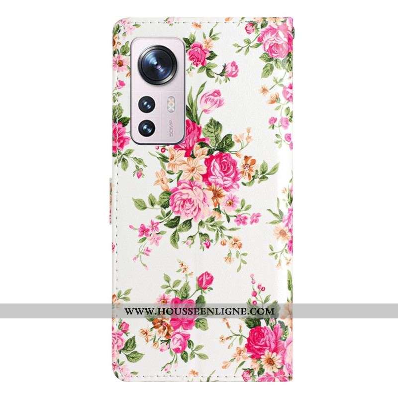 Housse Xiaomi 12 Lite Fleurs Liberty à Lanière