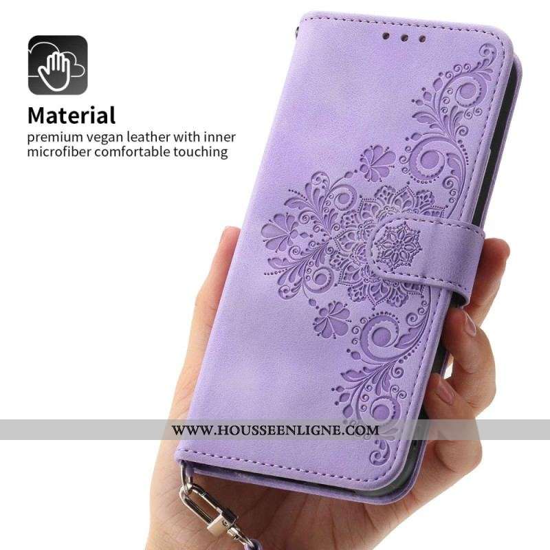 Housse Xiaomi 12 Lite Florale à Lanière et Bandoulière