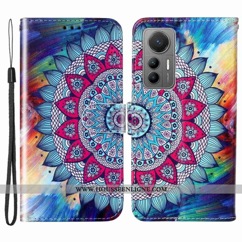 Housse Xiaomi 12 Lite Mandala Coloré à Lanière