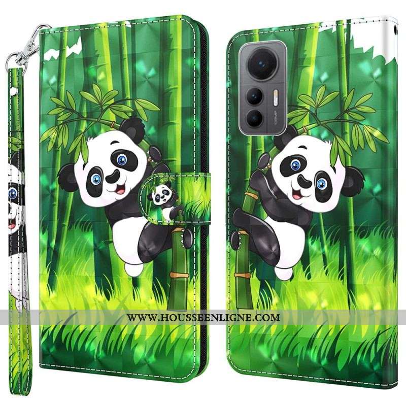 Housse Xiaomi 12 Lite Panda Bambou à Lanière