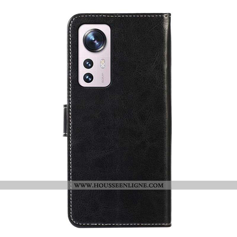 Housse Xiaomi 12 Pro Effet Cuir Couture