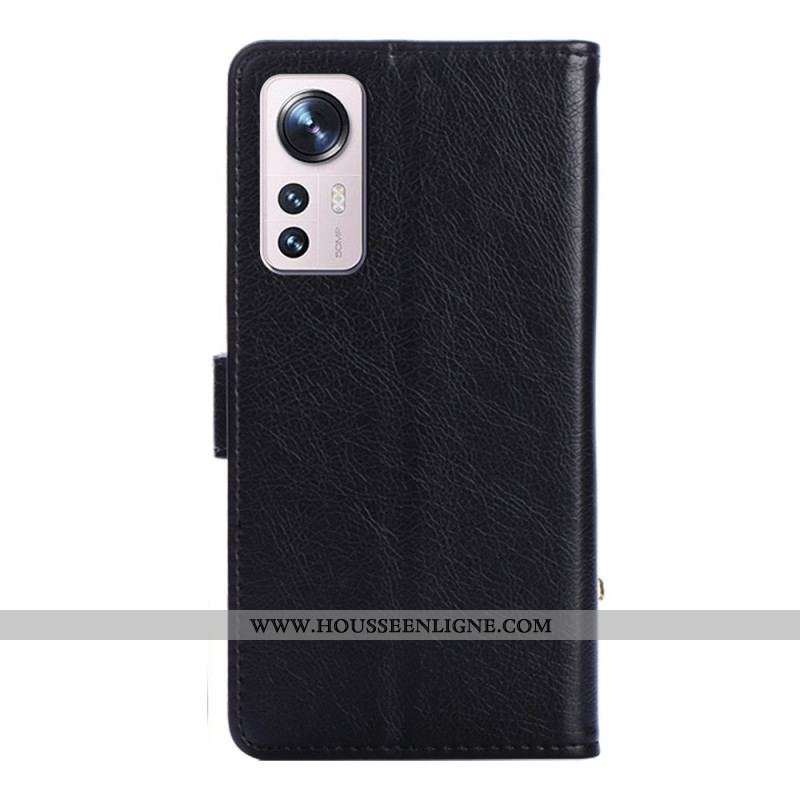 Housse Xiaomi 12 Pro Porte-Monnaie Frontal et Lanière