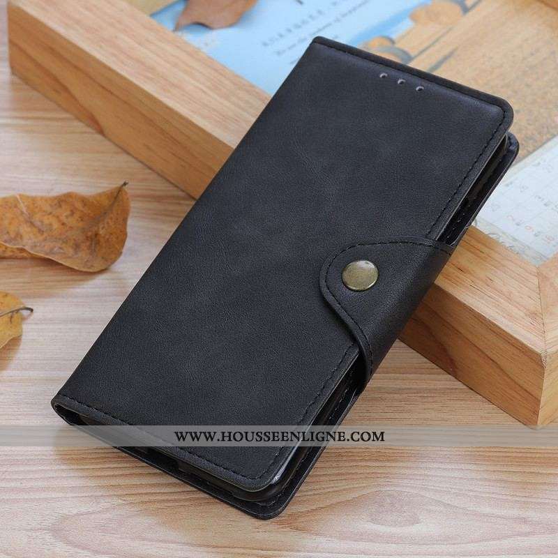 Housse Xiaomi 12 Pro Simili Cuir Vintage et Bouton