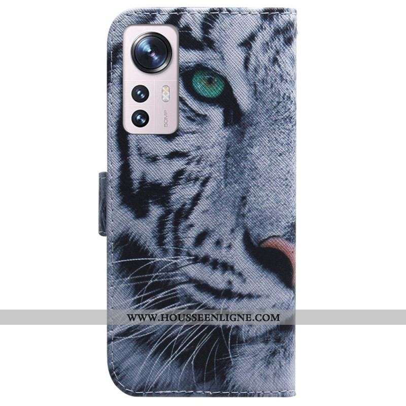 Housse Xiaomi 12 Pro Tigre Blanc