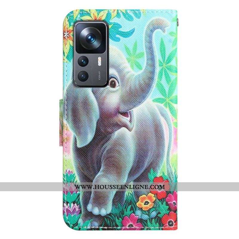 Housse Xiaomi 12T / 12T Pro Éléphant Don't Touch Me à Lanière