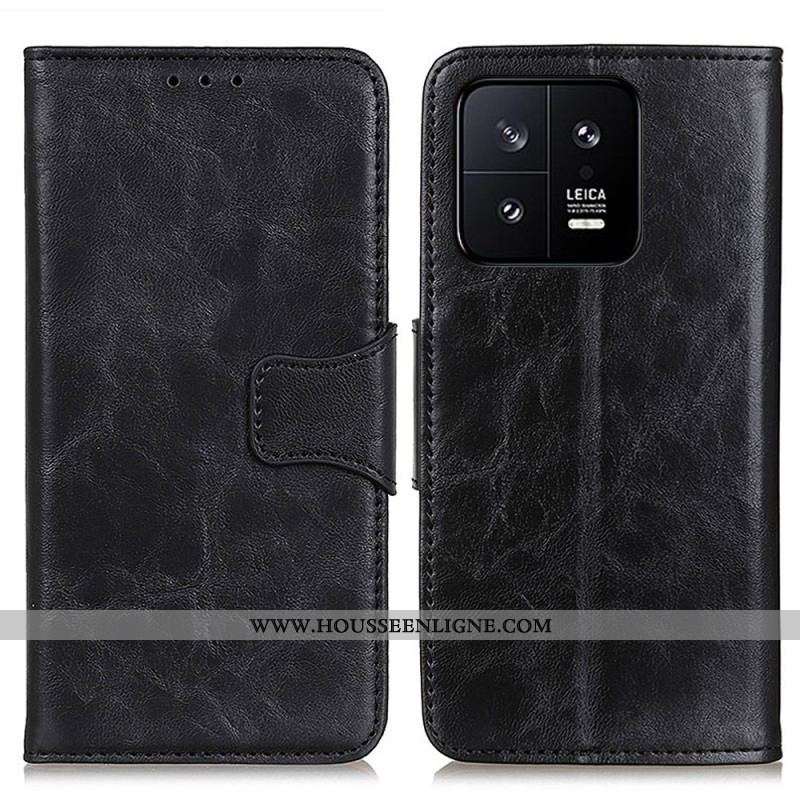 Housse Xiaomi 13 Cuir Fendu Fermoir Réversible