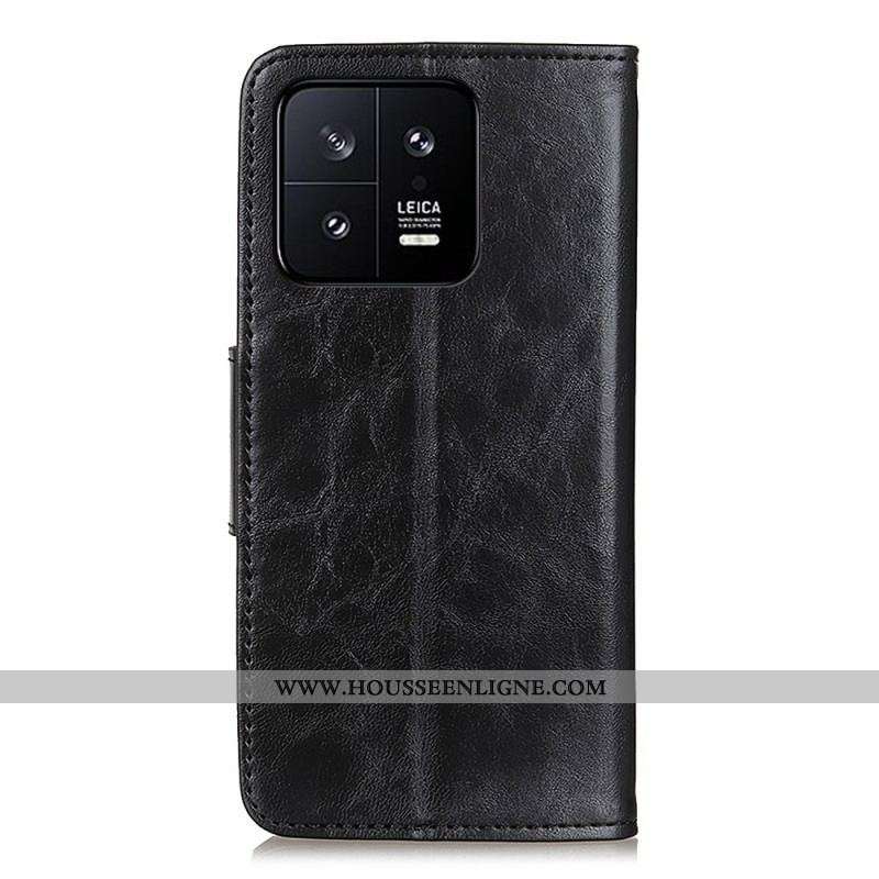 Housse Xiaomi 13 Cuir Fendu Fermoir Réversible