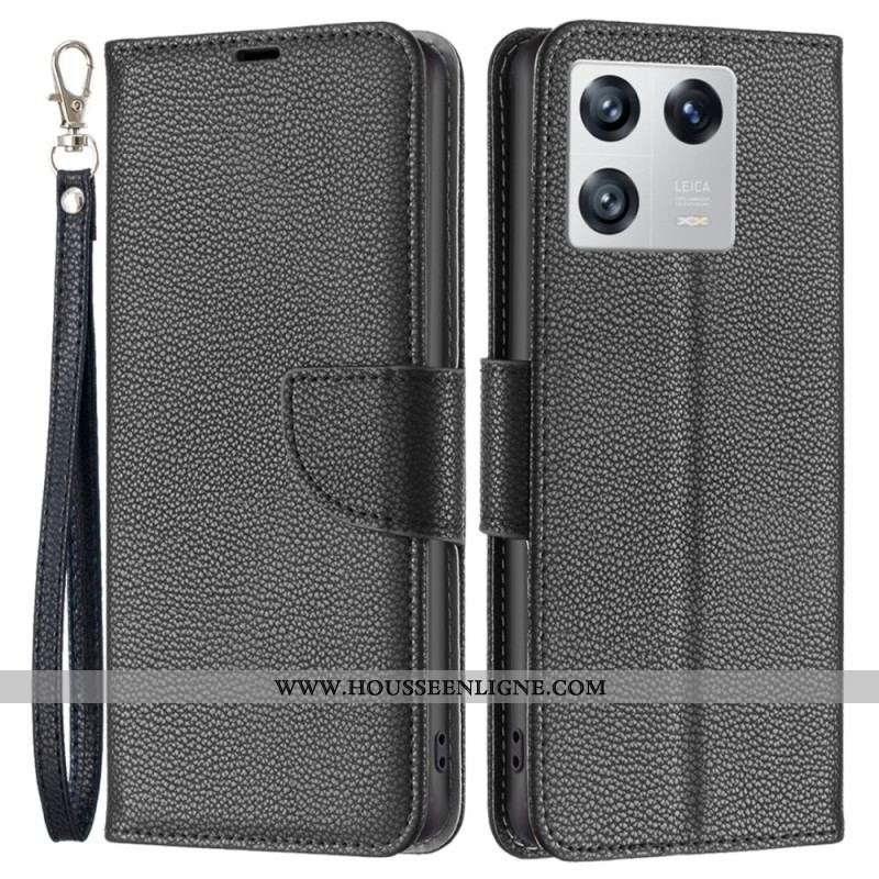 Housse Xiaomi 13 Litchi Fermoir Oblique