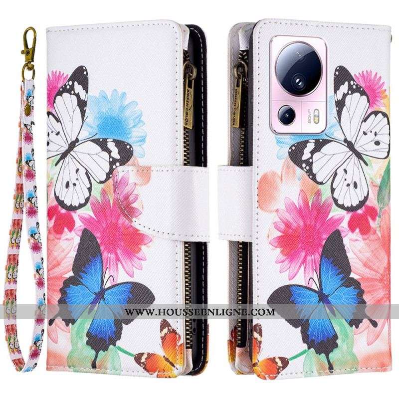 Housse Xiaomi 13 Lite Portefeuille Papillons