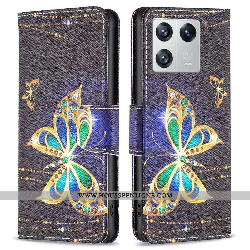 Housse Xiaomi 13 Papillons Dorés